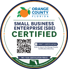 Orange County Florida Small Business Enterprise certified seal